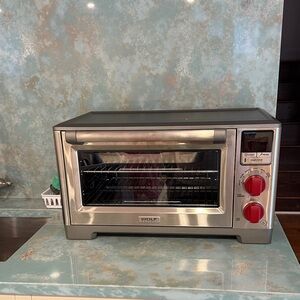 WOLF Stainless Steel Oven with Red Accents
